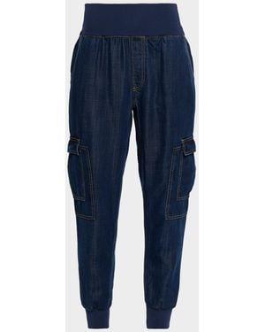 Cinq À Sept Giles Denim Jogger Pants - Blue