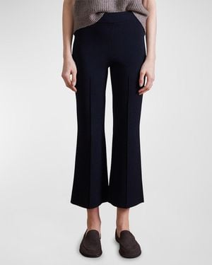 Apiece Apart Rene Pintuck Cropped Flare-Leg Pants - Blue