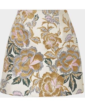 Carolina Herrera Floral Jacquard Mini Skirt - Natural