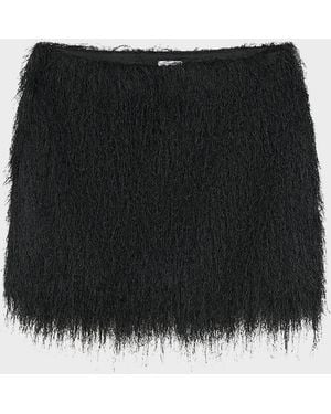 AEXAE Fringe Mini Skirt - Black