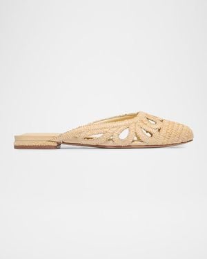 Bernardo Raffia Slipper Mules - Natural