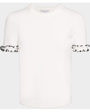 Tahari The Rose Ruffle Short-Sleeve Shirt - Natural