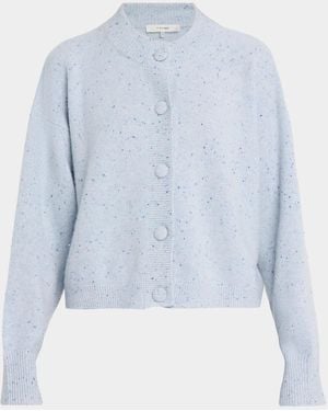 FRAME The Lightweight Cashmere Crewneck Cardigan - Blue