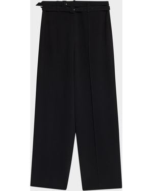 Cinq À Sept Maelor Double Belted Wide-Leg Pants - Black