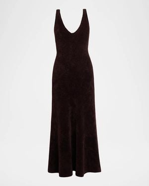 Gabriela Hearst Lady Hall Cashmere-Silk Plush Knit Maxi Slip Dress - Black