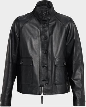 Proenza Schouler Gio Lambskin Leather Jacket - Black