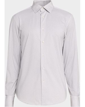 Bugatchi Apos;S James Ooohcotton Geometric-Print Sport Shirt - Multicolor