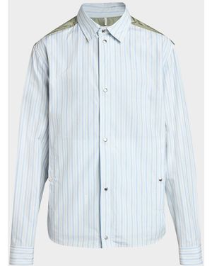 Moncler Apos;S Mixed-Media Shirt Jacket - Blue