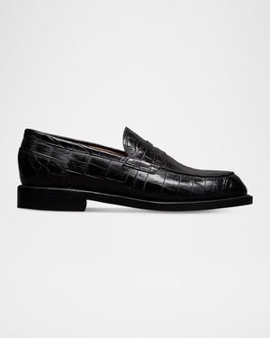 Allen Edmonds Reserve Apos;S Miller Reserve Croc-Embossed Leather Penny Loafers - Black