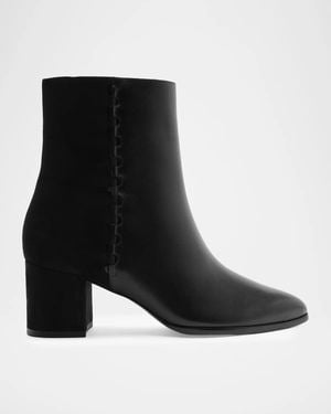 Alexandre Birman 60Mm Jesse Mixed Leather Booties - Black