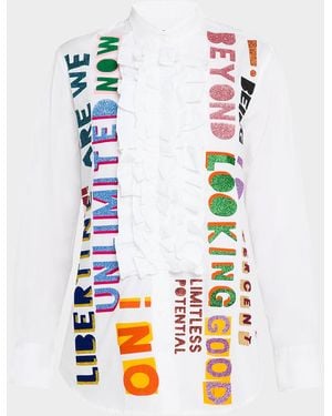 Libertine Unlimited Potential Deconstructed Tuxedo Shirt - White