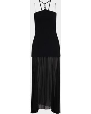 Et Ochs Veta Mixed Media Halter Maxi Dress - Black