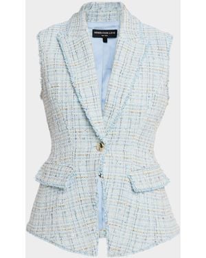 Generation Love Rialto Tweed Sleeveless Blazer - Blue