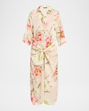 Emanuel Ungaro Iris Floral-Print Maxi Shirtdress - Multicolor