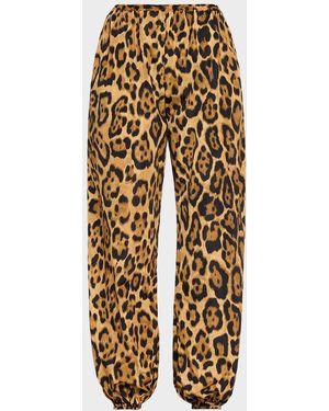 Alaïa Leopard-Print Nylon Balloon Pants - Natural