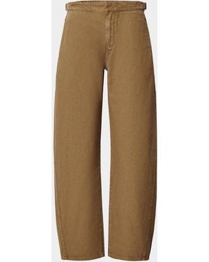Rag & Bone Vito Cotton Barrel-Leg Pants - Natural
