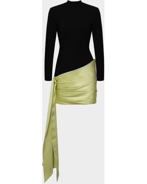 Et Ochs Simone Colorblock Asymmetric Draped Mini Dress - Multicolor