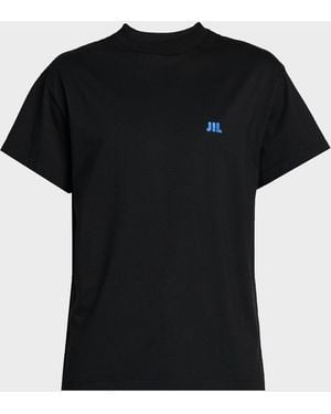 Jil Sander Apos;S Embroidered Logo Crewneck T-Shirt - Black