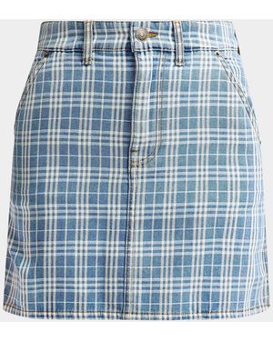 Burberry Norcross Denim Mini Skirt - Blue