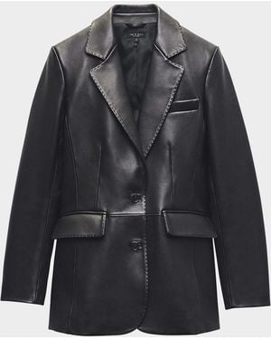 Rag & Bone Ash Leather Blazer - Black