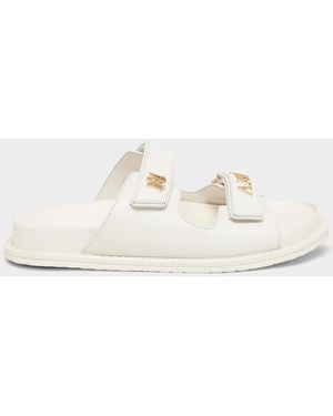 Amiri Boardwalk Leather Two-Strap Sandals - White