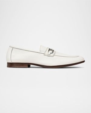 Donald J Pliner Slade Leather Bit Loafers - White