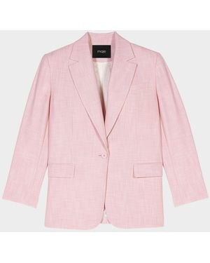 Maje Vivaldor Single-Breasted Blazer - Pink
