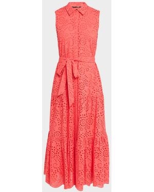 Kobi Halperin Camila Collared Long Eyelet Lace Dress