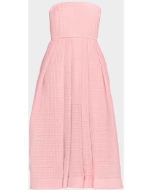 As It May Caliora Strapless Pleated Jacquard Maxi Dress - Pink