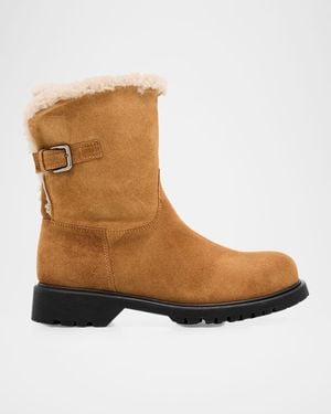 La Canadienne Hadley Shearling-Lined Suede Boots - Black