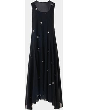 Akris Punto Diamond Dice Dot Midi Dress - Blue