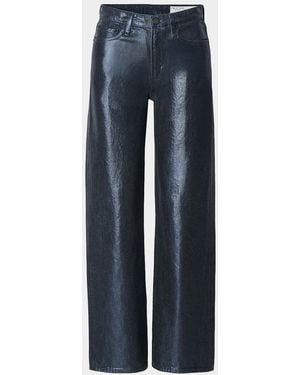 Rag & Bone Logan Coated Wide-Leg Pants - Blue