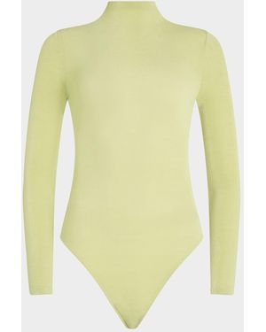 SER.O.YA Lilia Mock-Neck Bodysuit - Yellow