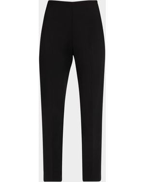 Adam Lippes Kit Slim Leg Compact Viscose Pants - Black