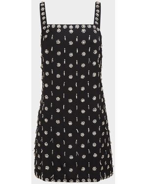 Toccin Dove Hand-Beaded Mini Shift Dress - Black