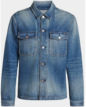 Tom Ford Apos;S Cotton Denim Shirt Jacket - Blue