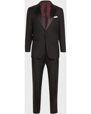Kiton Apos;S Peak Wool Tuxedo - Black