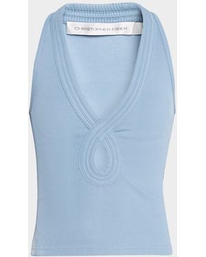 Christopher Esber Multi-Verner Loop V-Neck Tank Top - Blue