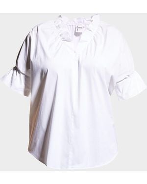 Finley Plus Size Crosby Solid Ruffle Shirt - White