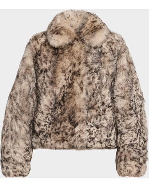 Brunello Cucinelli Spotted Lamb Shearling Short Jacket - Brown
