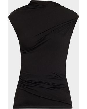 Helmut Lang Draped Lyocell Sleeveless Top - Blue