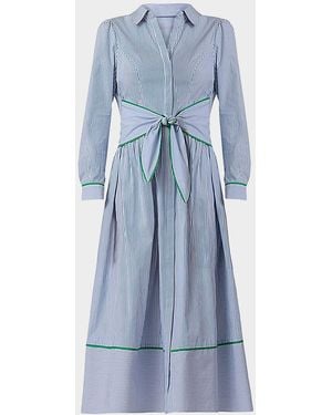 Shoshanna Clarice Cotton Midi-Shirtdress - Blue
