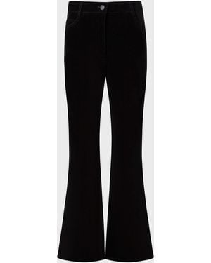 Akris Punto Cali Flared Velvet Cropped Pants - Black