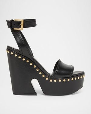 Givenchy 95Mm Platform Leather Clog Sandals - Black