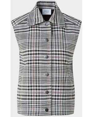 Akris Punto Check Cap Sleeve Cotton-Blend Jacket - Multicolor