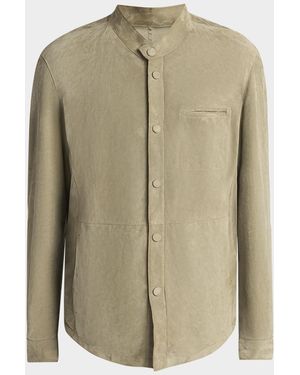 Giorgio Armani Apos;S Suede Overshirt - Natural