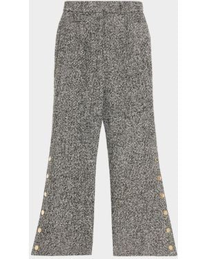 Toccin Gracie Button Wide-Leg Pants - Gray
