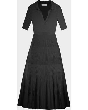 Jonathan Simkhai Pati Short-Sleeve Polo Midi Dress - Black
