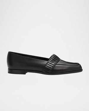 Manolo Blahnik Minoffa Leather Loafers - Black