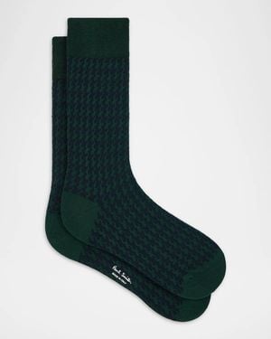 Paul Smith Apos;S Lane Houndstooth Crew Socks - Blue